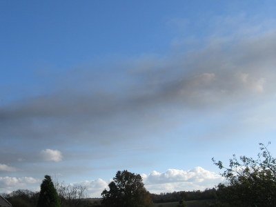 Smoke in blue sky