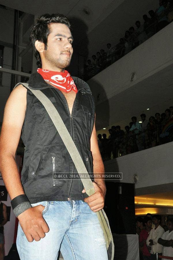 Akash during a fashion show, held at a city mall in Raipur.