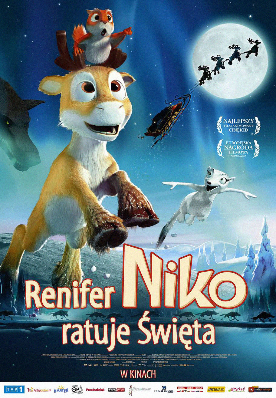 Polski plakat filmu 'Renifer Niko Ratuje Święta'