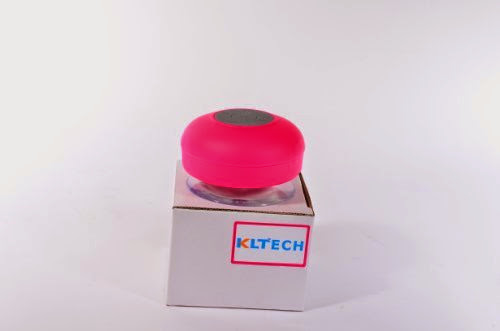  KLTECH Waterproof Wireless Bluetooth Mini SHOWER Pool Speaker Handsfree car Speaker w/ Mic (Rose)