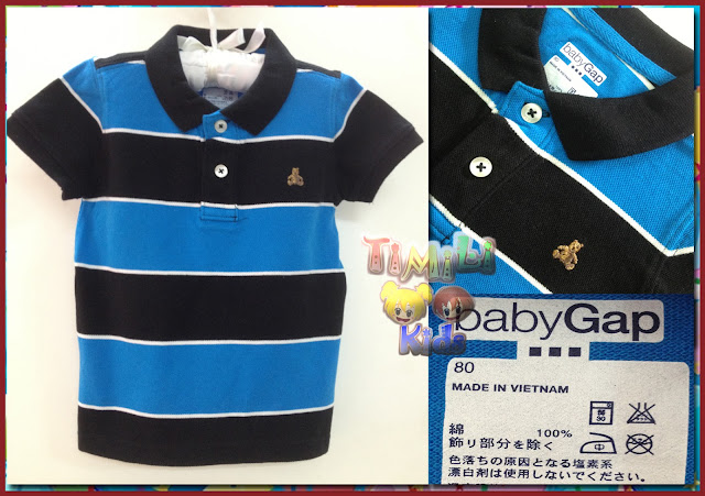 Áo thun bé trai cổ trụ vải thun cá sấu hiệu babyGap, hàng xuất xịn, made in vietnam, sọc xanh đen.