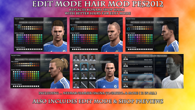 Novos Hairs no Edit Mode - PES 2012