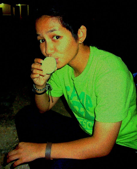 Jody eating balot