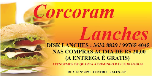 Corcoram Lanches, R. Doze, 2090 - IV Centenario, Jales - SP, 15704-048, Brasil, Loja_de_sanduíches, estado São Paulo