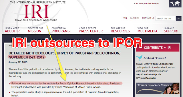 IRI outsources Pakistan survey to IPOR