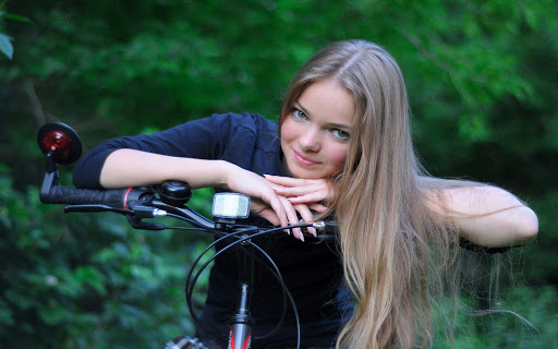 Young Woman on Bicycle
