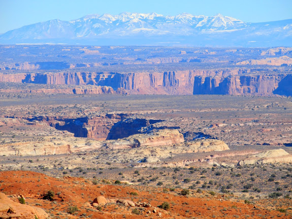 Low Spur, Horsethief Canyon, Labyrinth Canyon, and the La Sal Mountains