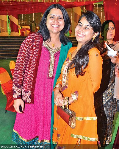 Dr Shefali (L) and Dr Dheera during Tapan Singh-Roop Deep Kaur's wedding reception, held in Lucknow.
