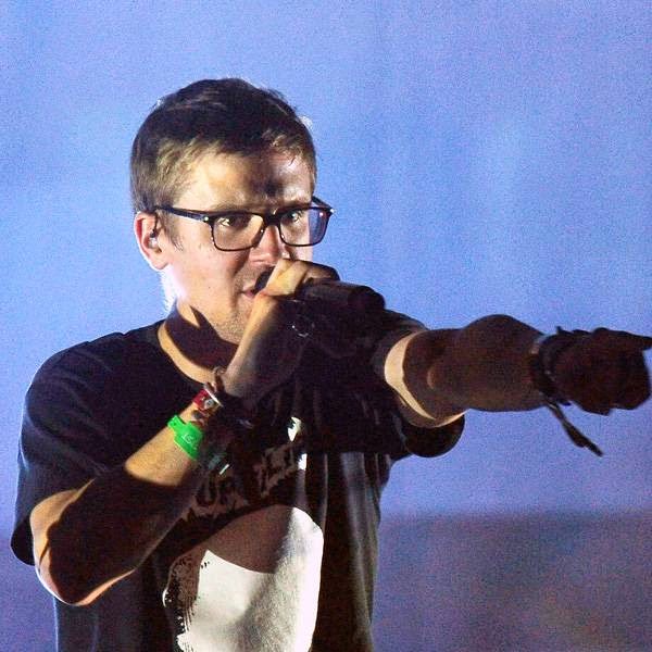Quentin Postel, lead singer of the French band Fauve performs on the main stage during the Francofolies music Festival in La Rochelle, on July 13, 2014.