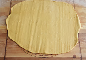 photo of the dough rolled out