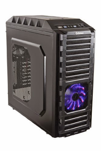  Enermax Hoplite SECC ATX Mid Tower Computer Case with 1 Combo LED Vegas Fan, Light Control and 3.5-Inch Hard Drive Dock Case - Black (ECA3220)