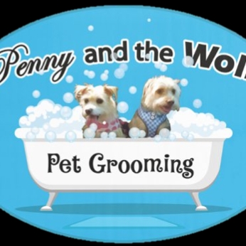 Penny and the Wolf Pet Grooming logo