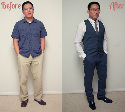 man makeover, sam's man makeover, mad men makeover, vintage modern fashion for men, vintage fashion for men, men's vintage fashion