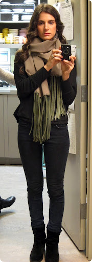 This rectangular scarf is the width of the fabric (which was 60
