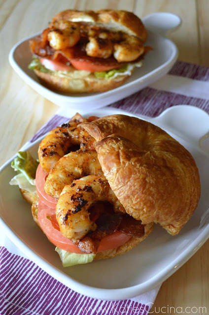 Shrimp BLT Croissant Sandwich from KatiesCucina.com