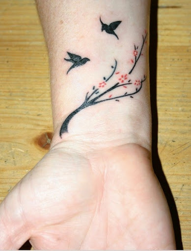 cherry blossom wrist tattoo designs
