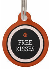 Pet ID Tag - Red & Black - Free Kisses Pet Tag