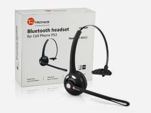  *Holiday Promotion* TaoTronics® TT-BH02 Black Rechargeable Wireless Over-the-head Bluetooth Headset with Microphone, Featuring Noice Reduction / 13 Hours Talk Time / Sony PS3 Supported