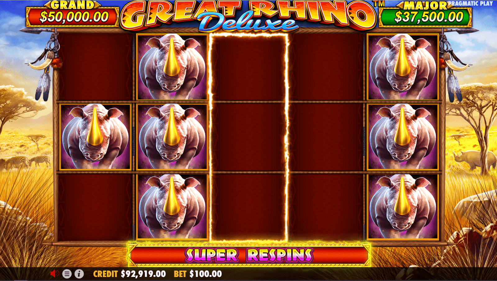 great rhino deluxe super respins bonus screenshot