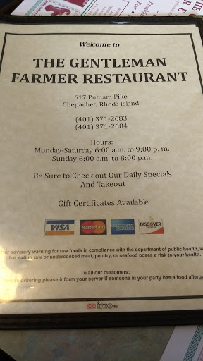 Restaurant «Gentleman Farmer Restaurant», reviews and photos, 617 Putnam Pike, Chepachet, RI 02814, USA