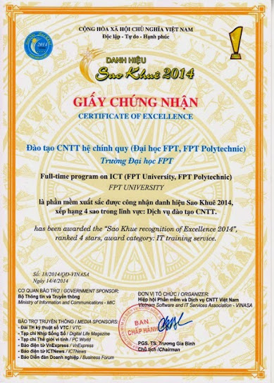 Cao đẳng thực hành FPT Polytechnic nhận giải Sao Khuê 2014. Cao đẳng thực hành FPT Polytechnic nhận giải Sao Khuê 2014.