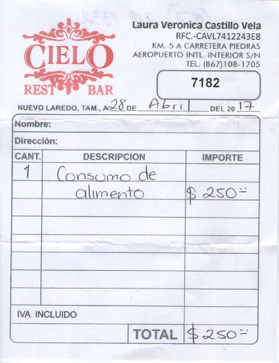 Cielo Rest Bar, Terminal, Francisco Villa, 88284 Nuevo Laredo, TAMPS, México, Bar restaurante | TAMPS