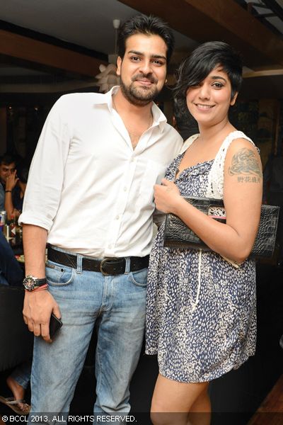 Saurabh and Mehar during a get-together party, held in the city recently.