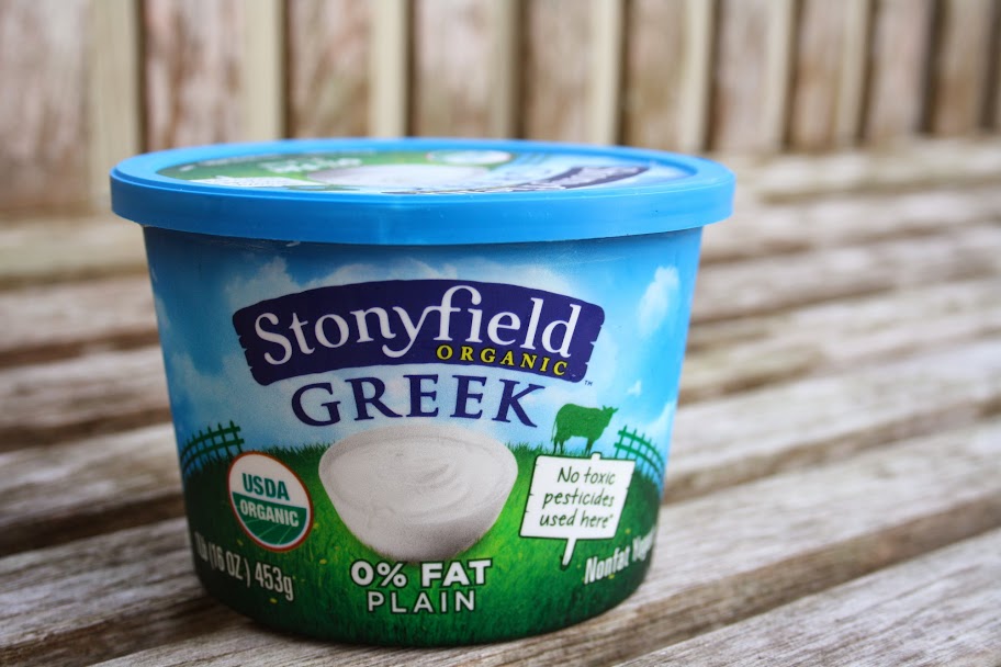 Stonyfield Greek plain yogurt