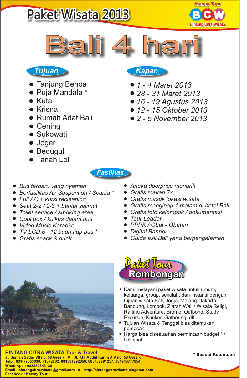 Paket Wisata Tour Bali Pulau Tidung Group