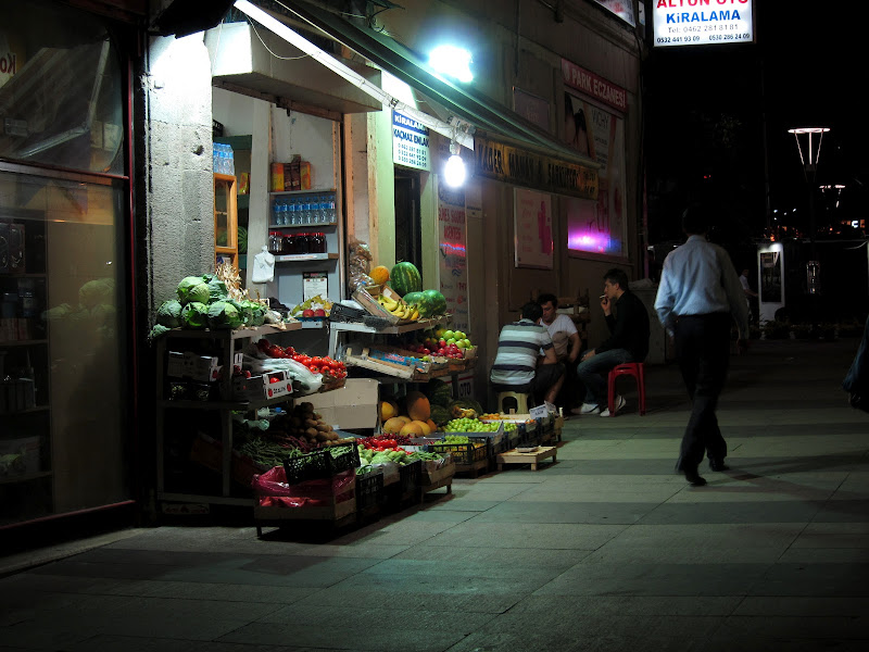 A side street near the main shopping district near Ataturk Meydan, Trabzon