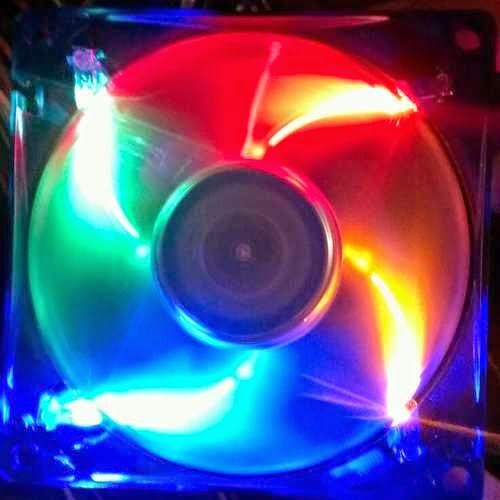  80mm 8cm Multi-Color 4 LED Computer Case Cooling Fan + Adjustable RPM Speed Controller Knob