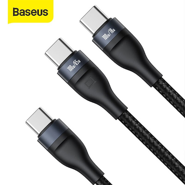 Cáp sạc nhanh 2 đầu Type C to Dual Type C Baseus Flash Series 100W (Type C to Type C x2 , One-for-two, Power delivery Fast Charging Data Cable)
