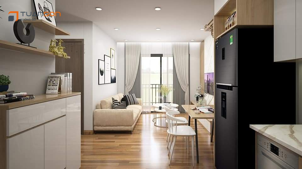 Thiết kế nội thất: Căn hộ 55m2 (2PN+1) Vinhomes Smart City Tây Mỗ ...