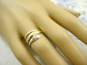 Victorian Snake Ring 15ct Gold Rose Cut Diamond Mourning 1862