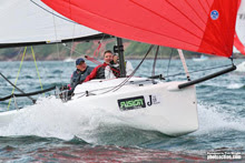 J/70 sailing fast off Plymouth, England- J/Cup regatta