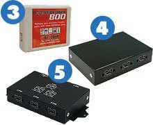 EverythingHerePlus.com offers 3, 4, and 5 port FireWire 800 Repeater Hubs.