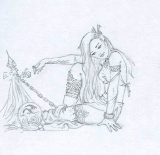 dibujo de personaje femenino hecho por ªRU-MOR de fantasía
