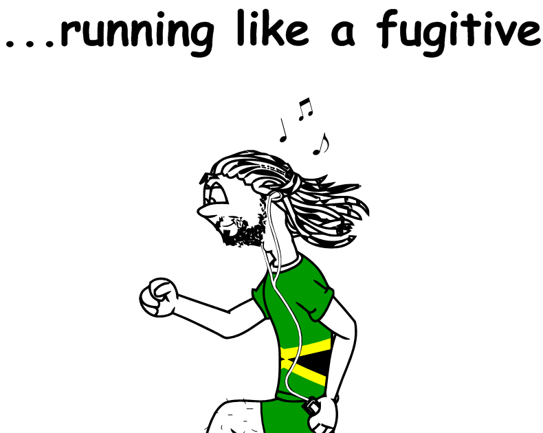 Funny Running T-shirt - Rastaman Running - Free Vector Design