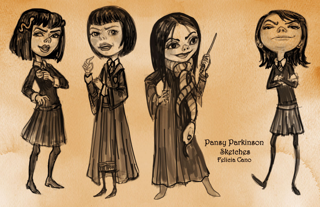 Also a few character designs for Pansy Parkinson. 