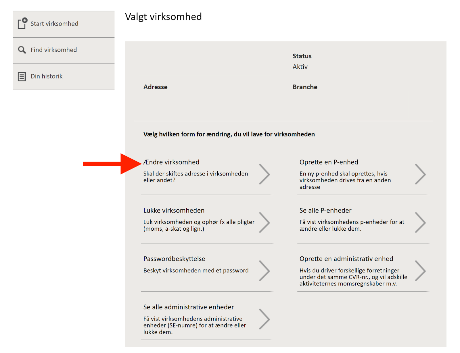 Valgt virksomhed importregistrering 