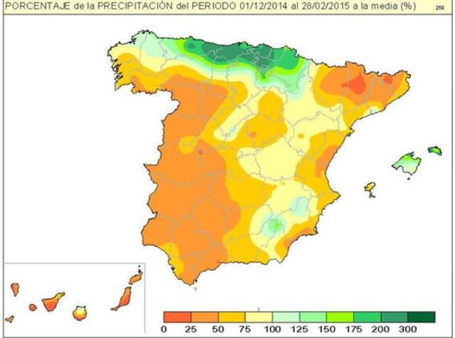 Invierno 2014-2015 en España: seco y frío según AEMET