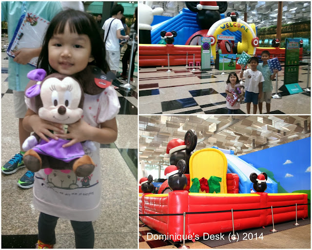 Tiger girl and her Minnie Mouse at the Mickey Mouse Clubhouse Bouncy Playground