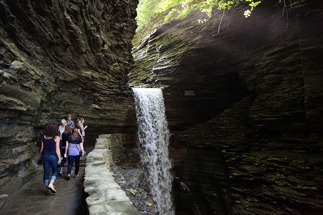 Watkins Glen State Park in Watkins Glen, New York (Finger Lakes region). This beautiful state park is about 9 seconds off the main road in Watkins Glen, which is also home to NASCAR in New York and is a great base for exploring the Finger Lakes' Wine Country. 