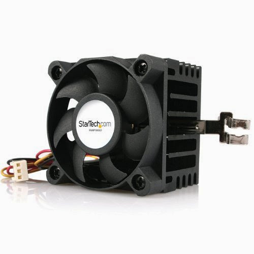  StarTech.com 50x41mm Socket 7/370 CPU Cooler Fan with Heatsink and TX3 and LP4 - FanP1003LD (Black)