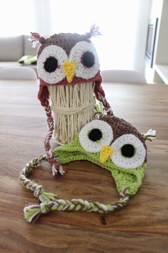 Not 2 late to craft: Barrets de mussol de ganxet / Crochet owl hats