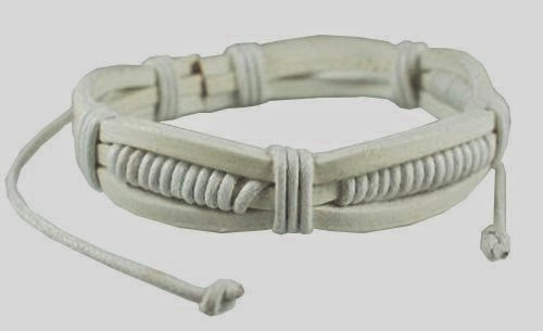  (RTB030) White Retro Zen Bracelet / Leather Bracelet / Leather Wristband / Surf Bracelet / Tribal Bracelet / Hemp Bracelet Adjustable Size, for Men, Women, Ladies, Boys, Girls and Teen