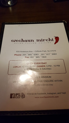 Indian Restaurant «Szechaun Mirchi», reviews and photos, 633 Anderson Ave, Cliffside Park, NJ 07010, USA