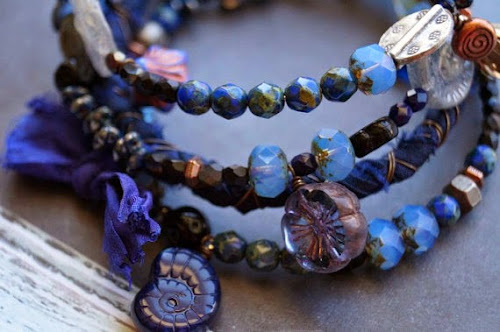 Navy Blue Wrap Bracelet by Bead Soup Jewelry