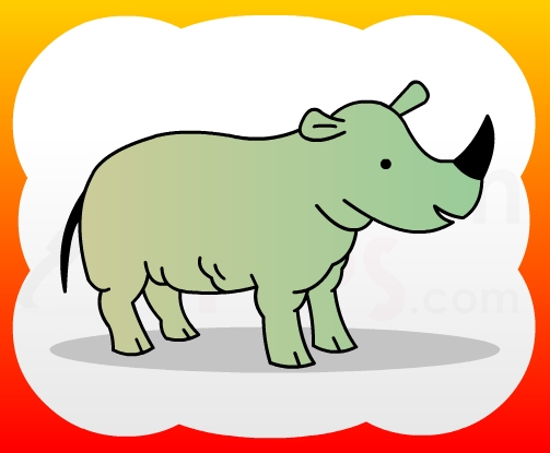 How to draw Rhino for kids