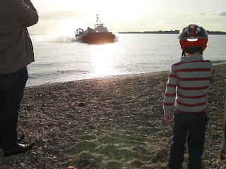 ryde to portsmouth hovercraft landing on a shingle beach